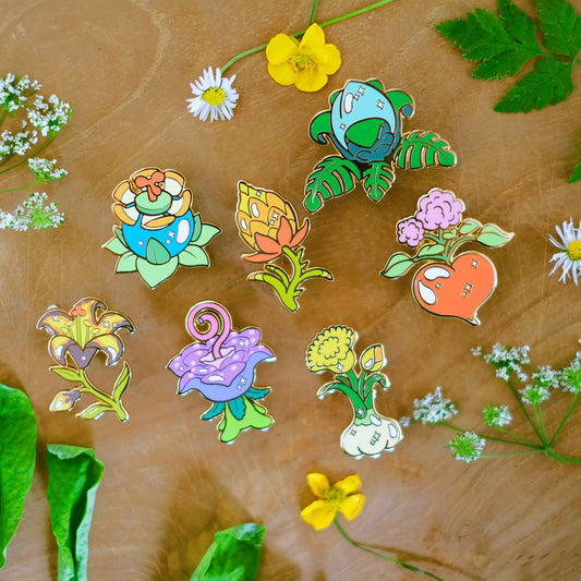 Set of 7 pins - Flora of Hyrule Collection