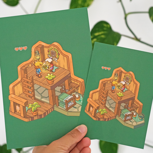 Print A6/A5 (4x6/6x8in) - Grandma giving Tunic