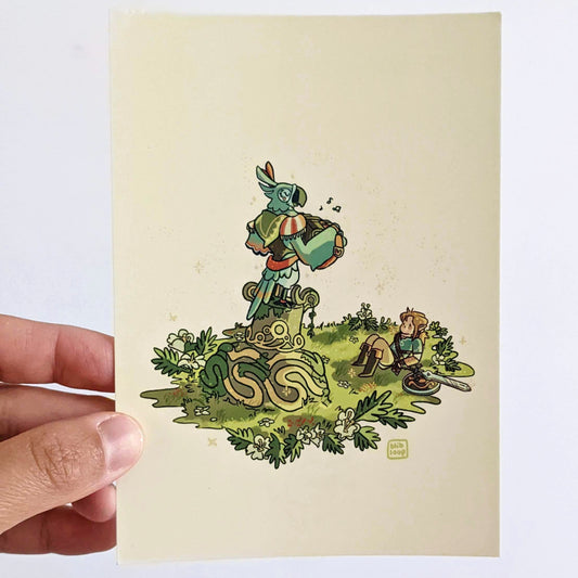 Print A6/A5 (4x6/6x8in) - Kass Playing for Link