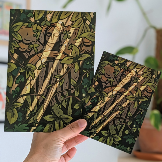 Print A6/A5 (4x6/6x8in) - Overgrown Goddess Statue