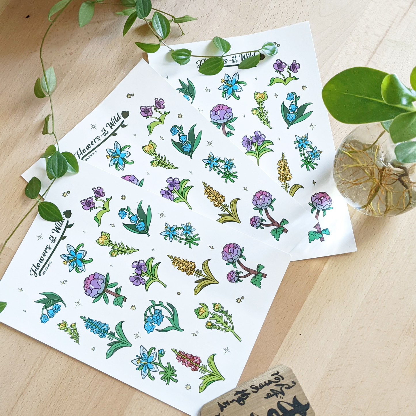 Sticker Sheet - Flowers of the Wild - 16 Stickers