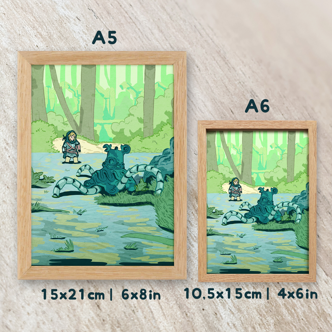 Print A6/A5 (4x6/6x8in) - Link and a decayed guardian