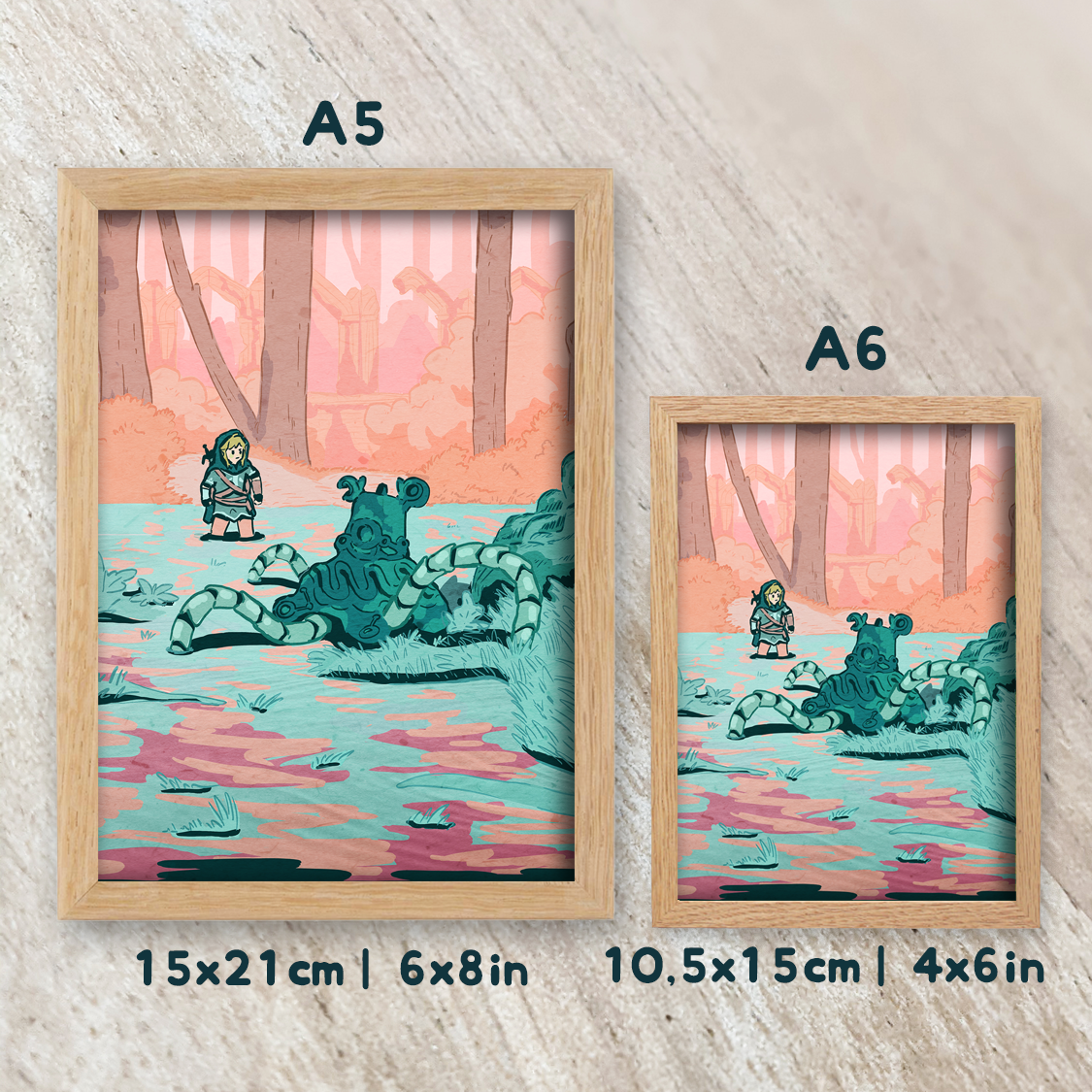Print A6/A5 (4x6/6x8in) - Link and a decayed guardian