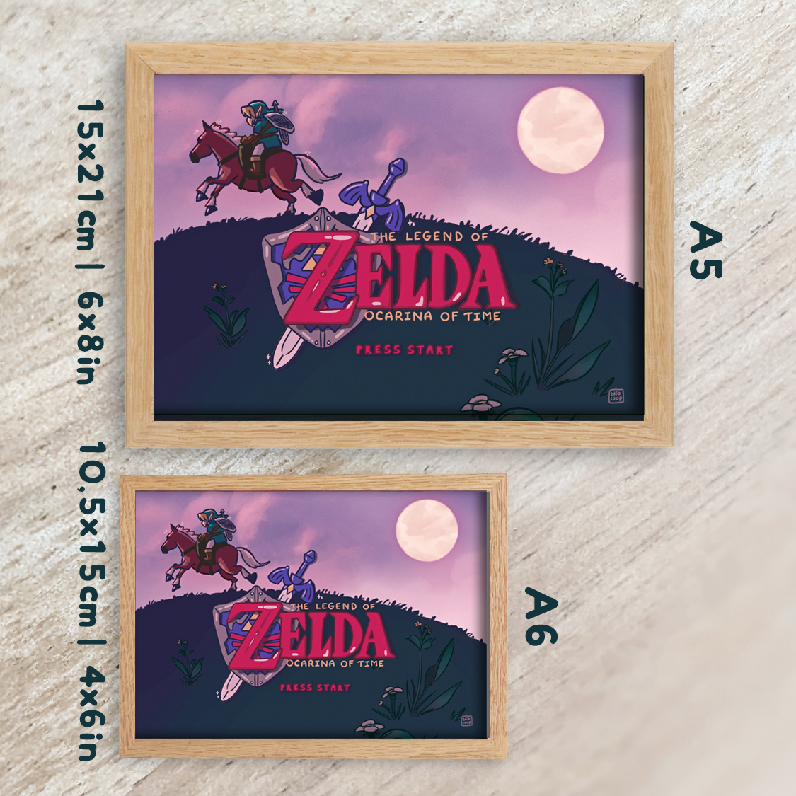 Print A6/A5 (4x6/6x8in) - Ocarina of Time Intro Screen