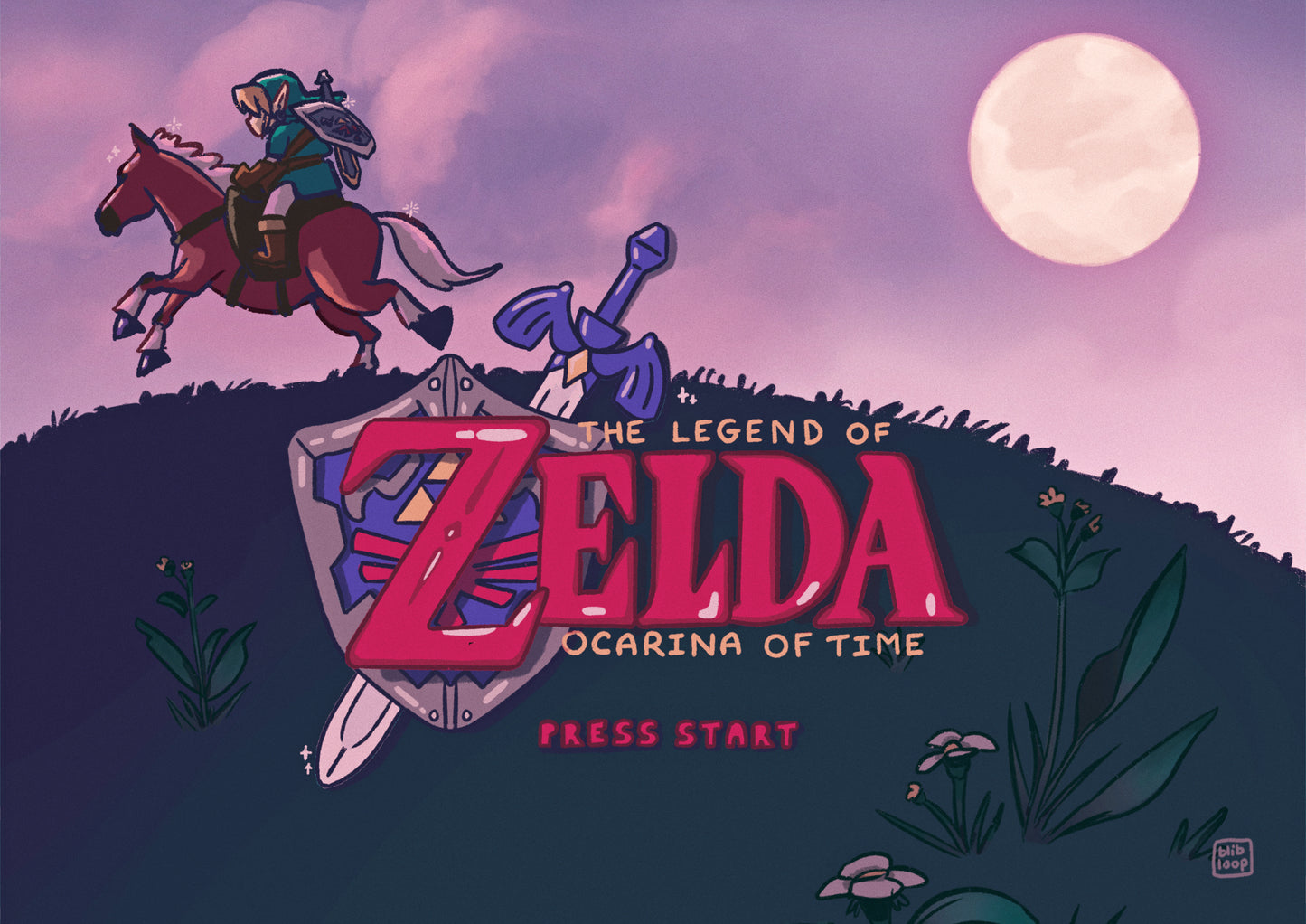 Print A6/A5 (4x6/6x8in) - Ocarina of Time Intro Screen