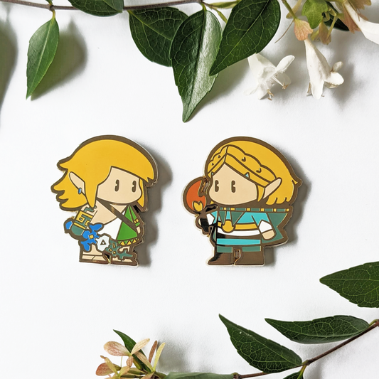 Set of 2 Pins - Chibi Link & Zelda