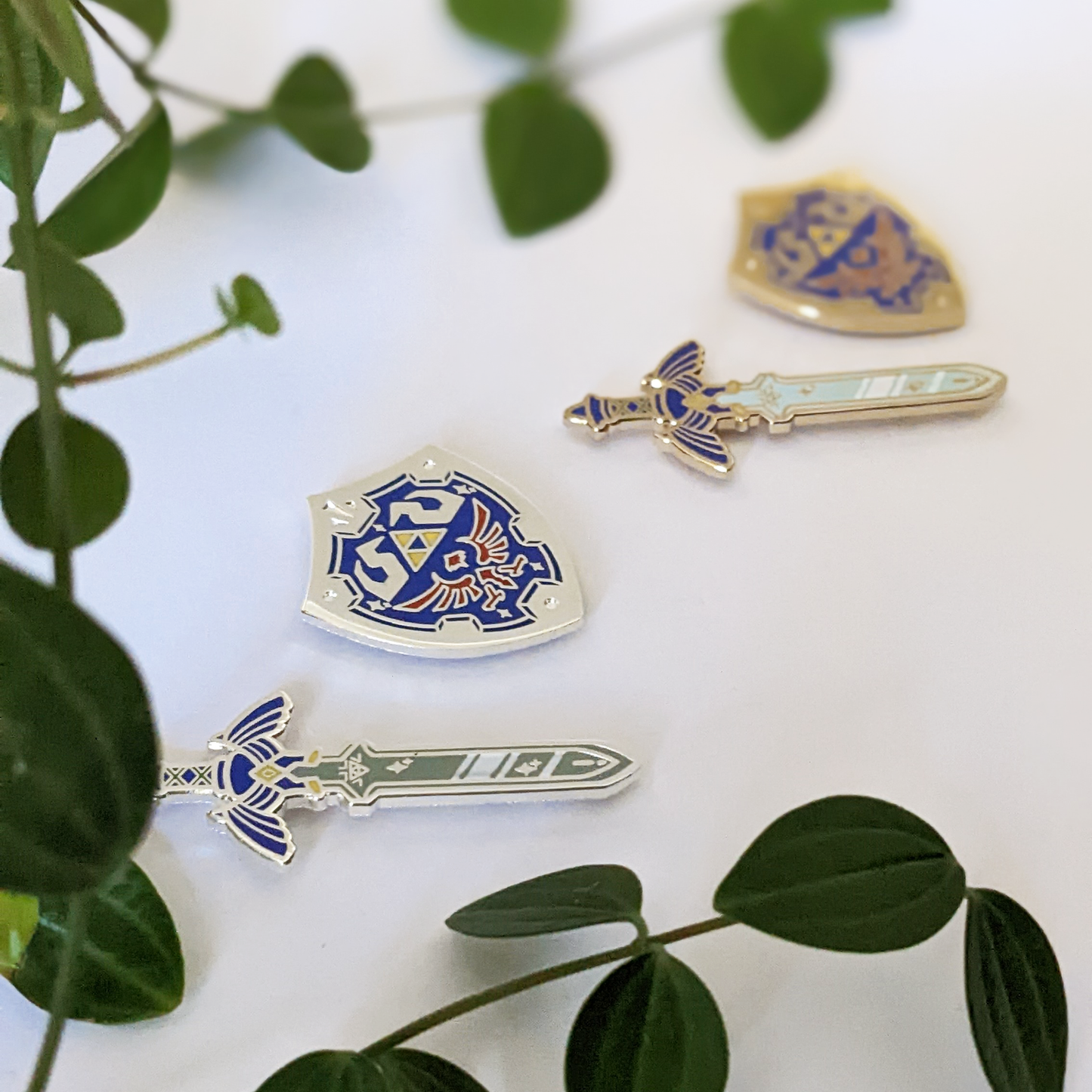 Pin Sets - Master Sword & Hyrule Shield - Gold & Silver