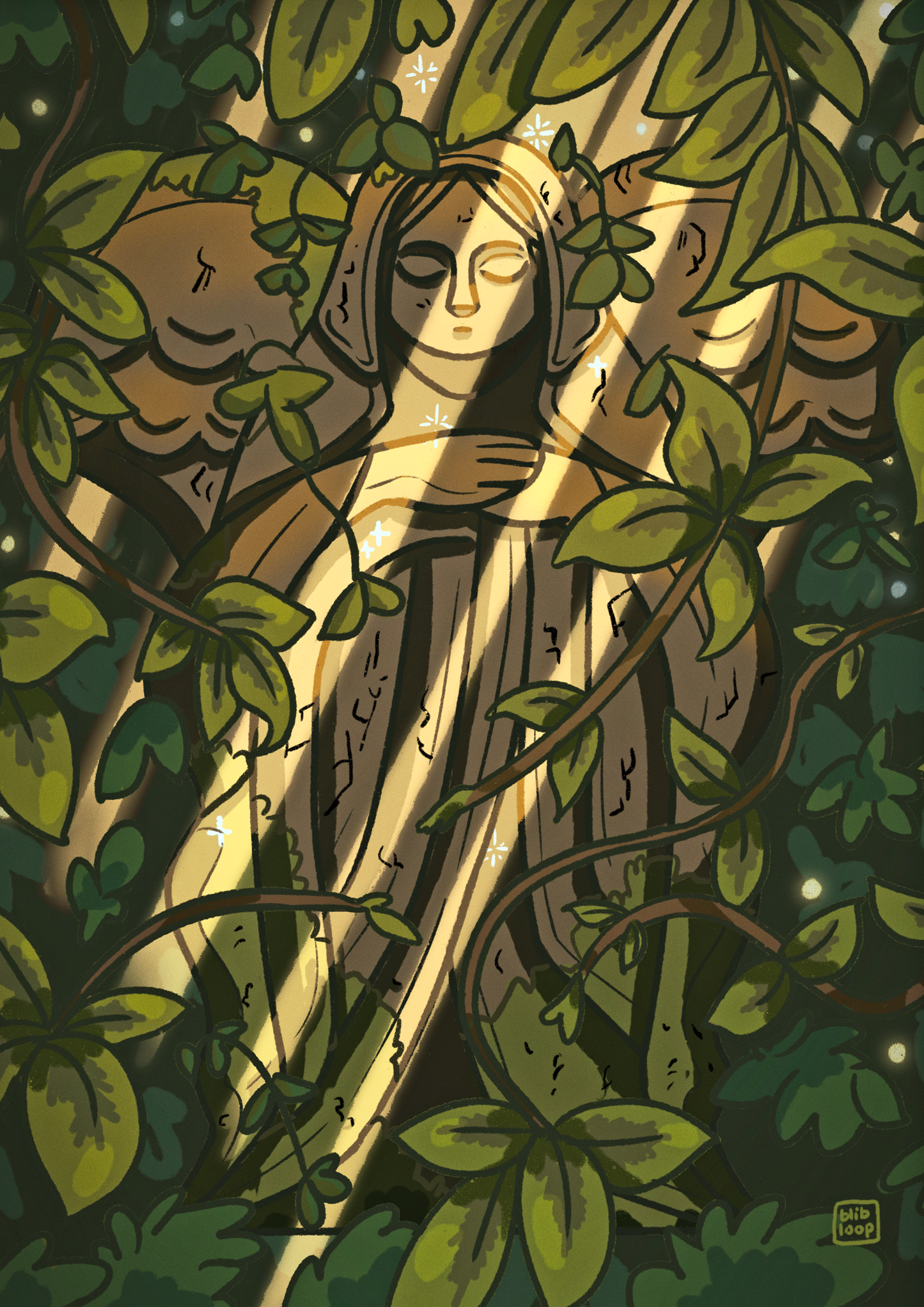Print - Overgrown Goddess Statue